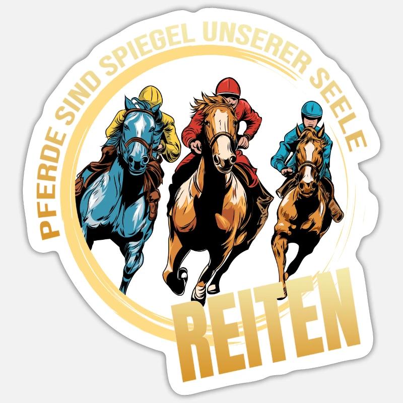 Pferde sind Spiegel unserer Seele - Sticker Größe S (10 x 10 cm) - Mattweiß