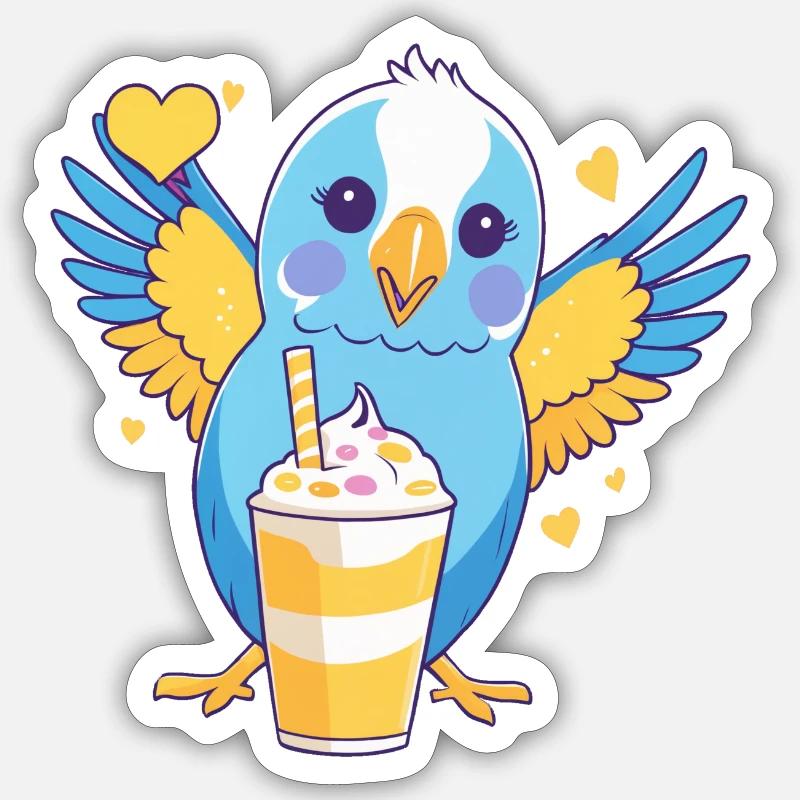 Budgi Shake - Sticker taille S (10 x 10 cm) - blanc mat