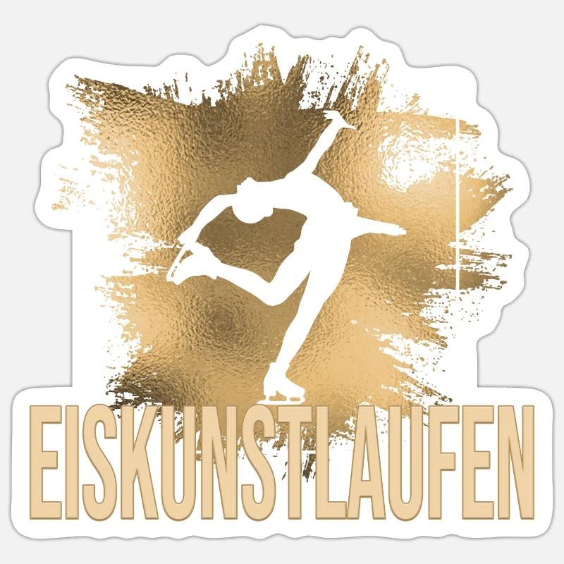 Eiskunstlauf - Sticker Größe S (10 x 10 cm) - Mattweiß