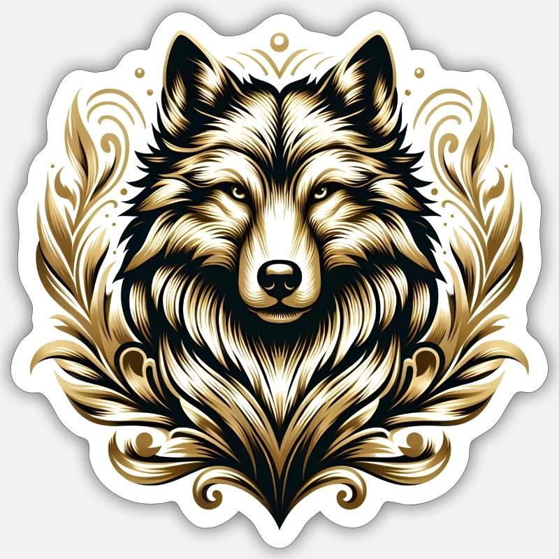 Wolf - Sticker Größe S (10 x 10 cm) - Mattweiß