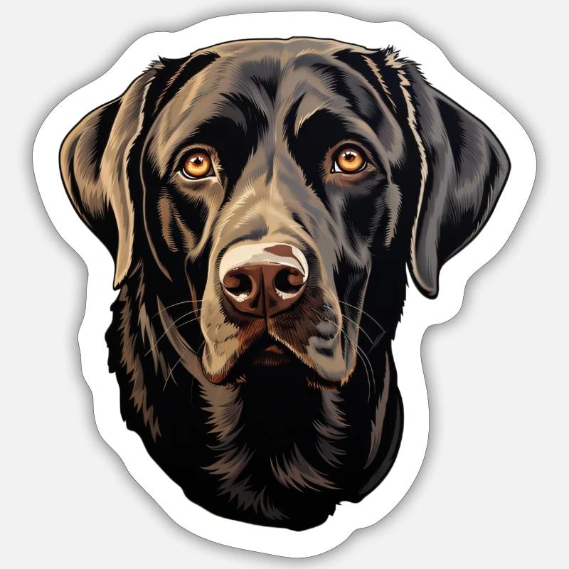 Labrador Retriever - Sticker taille S (10 x 10 cm) - blanc mat