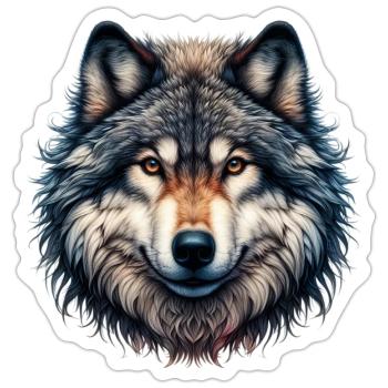 Wolf - Sticker Größe S (10 x 10 cm) - Mattweiß - Vorne