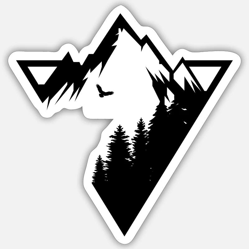 Mountain - Sticker size S (10 x 10 cm) - white matte