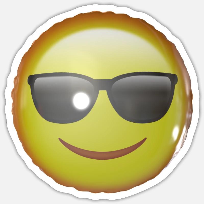 Sunglasses émoticône - Sticker taille S (10 x 10 cm) - blanc mat