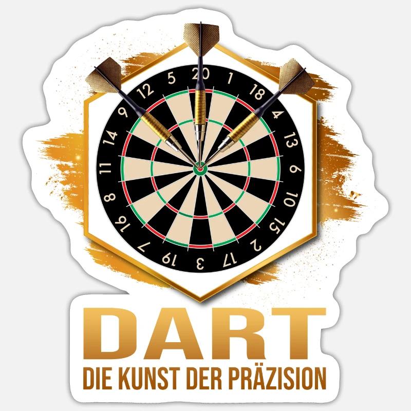 Dart die Kunst der Präzision - Sticker Größe S (10 x 10 cm) - Mattweiß