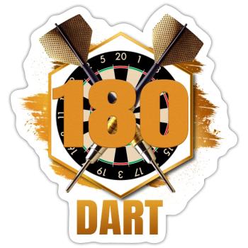 Dart 180 - Sticker Größe S (10 x 10 cm) - Mattweiß - Vorne