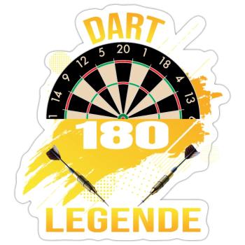 Dart Legende - 180 - Sticker Größe S (10 x 10 cm) - Mattweiß - Vorne