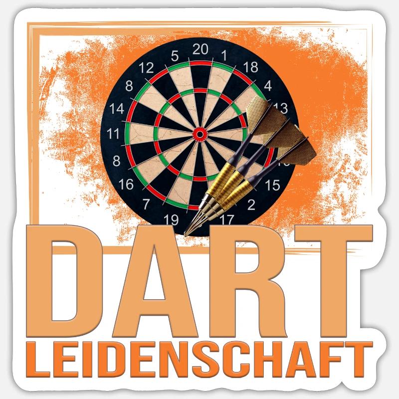 Dart Leidenschaft - Sticker Größe S (10 x 10 cm) - Mattweiß