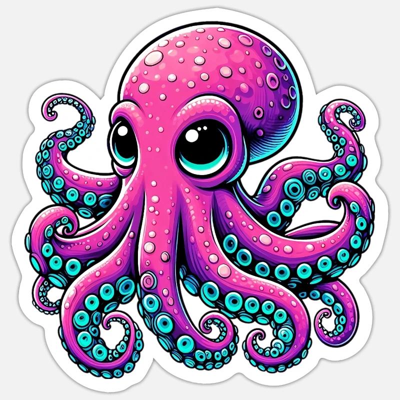 Octopus - Sticker size S (10 x 10 cm) - white matte