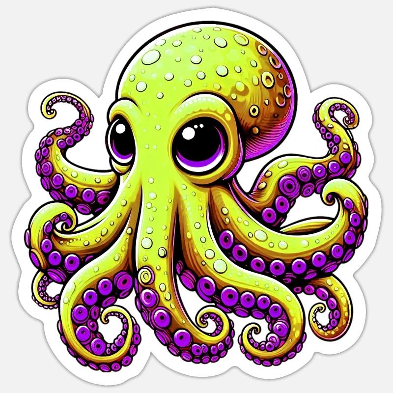 Octopus - Sticker size S (10 x 10 cm) - white matte