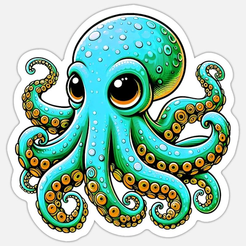 Octopus - Sticker size S (10 x 10 cm) - white matte