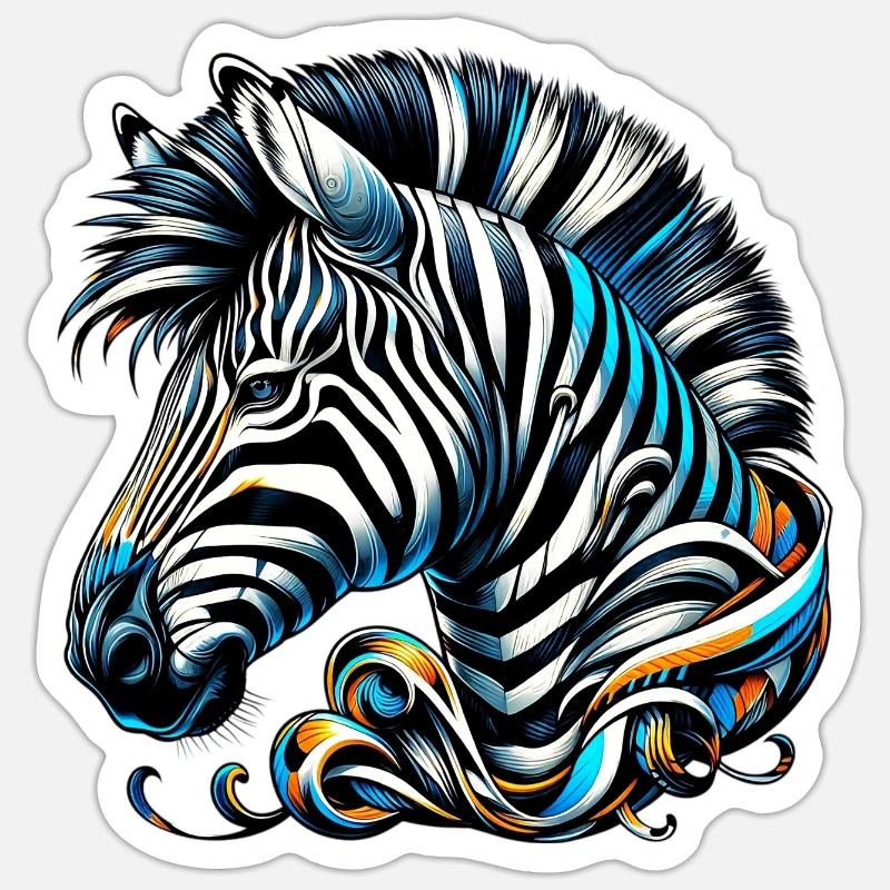 Zebra Sticker Größe S (10 x 10 cm)