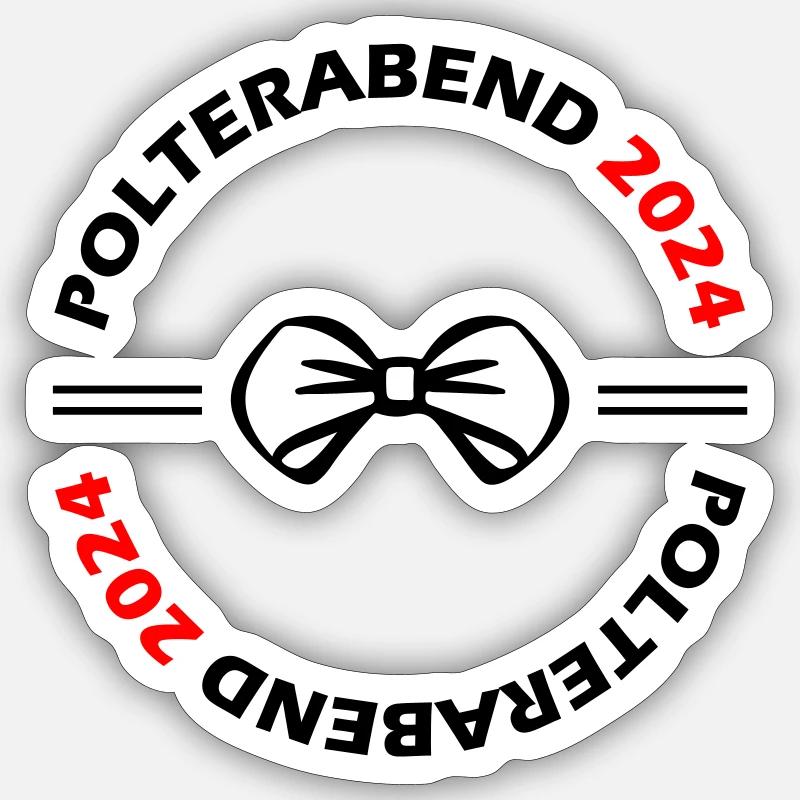 Polterabend 2024 - Sticker Größe S (10 x 10 cm) - Mattweiß