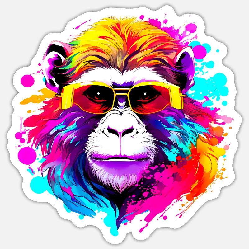 Fancy Macaque #1 Sticker size S (10 x 10 cm)