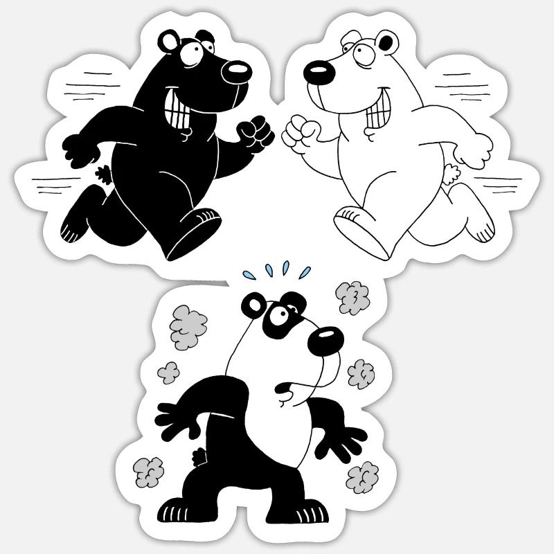Die Geburt des Pandas - Sticker Größe S (10 x 10 cm) - Mattweiß