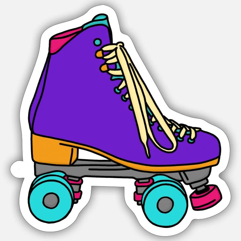 Rollschuh - Sticker Größe S (10 x 10 cm) - Mattweiß