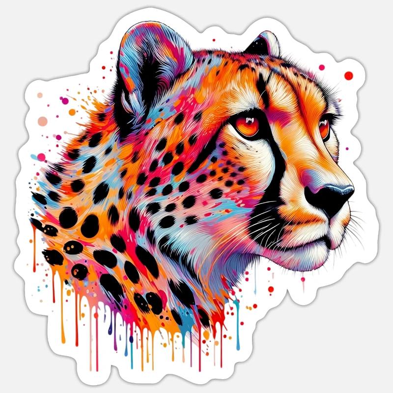 Cheetah - Sticker size S (10 x 10 cm) - white matte
