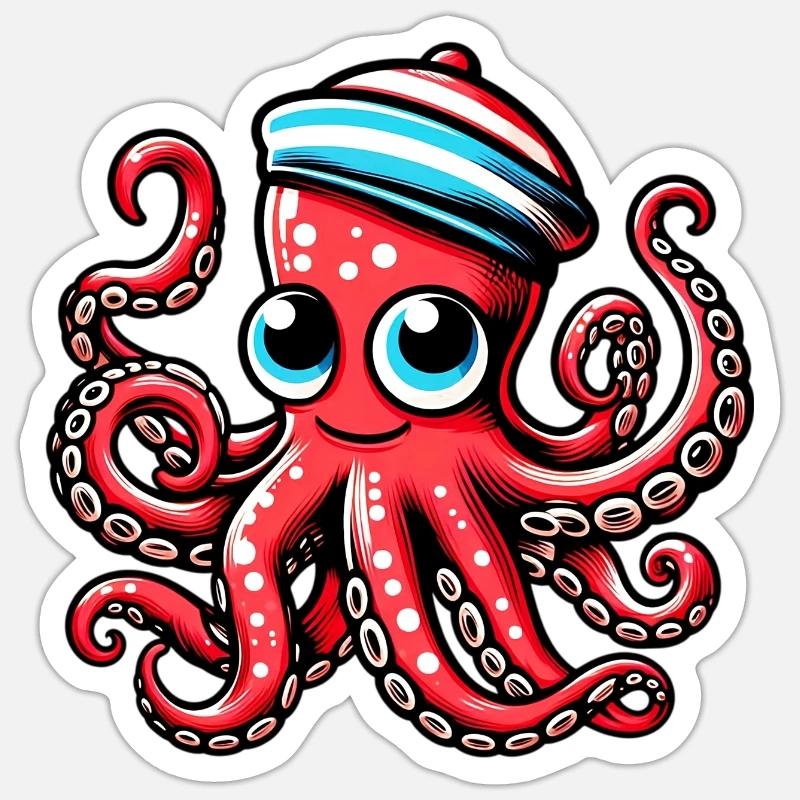 Octopus - Sticker size S (10 x 10 cm) - white matte