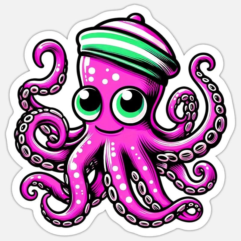 Octopus - Sticker size S (10 x 10 cm) - white matte