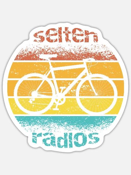 Selten Radlos - Für Radfahrer und Radsportler - Sticker Größe S (10 x 10 cm) - Mattweiß