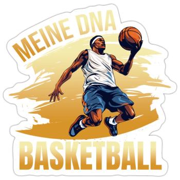 Meine DNA - Basketball - Sticker Größe S (10 x 10 cm) - Mattweiß - Vorne