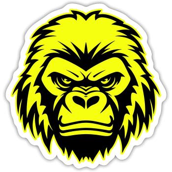 Gorilla Head Portrait Icon - Sticker size S (10 x 10 cm) - white matte - Front