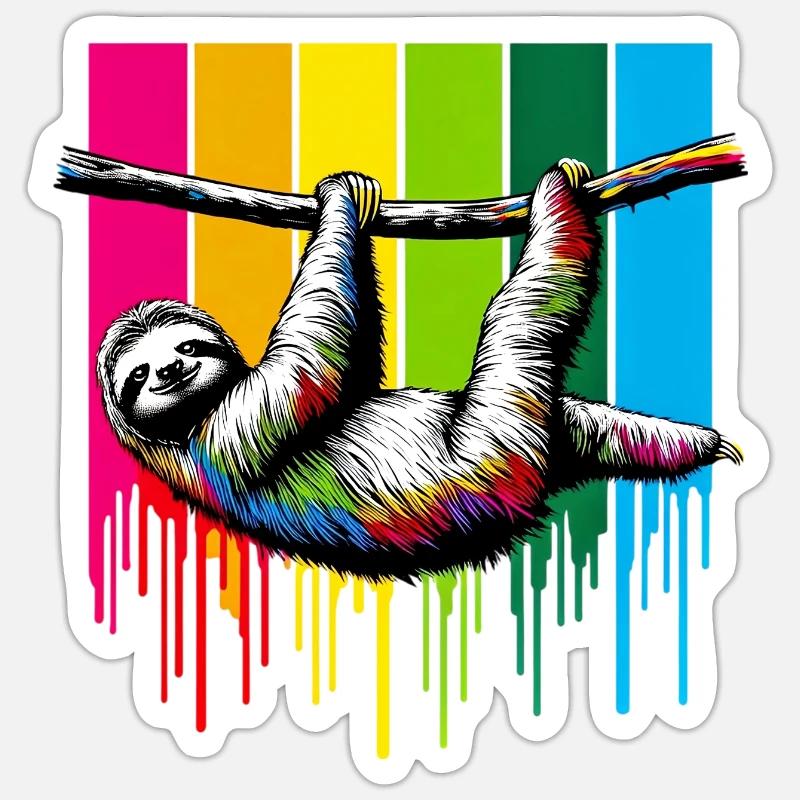 Sloth - Sticker size S (10 x 10 cm) - white matte