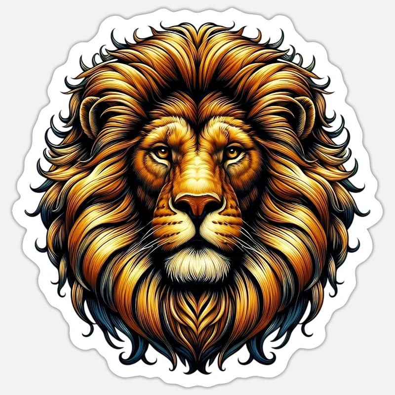 Löwe - Sticker Größe S (10 x 10 cm) - Mattweiß