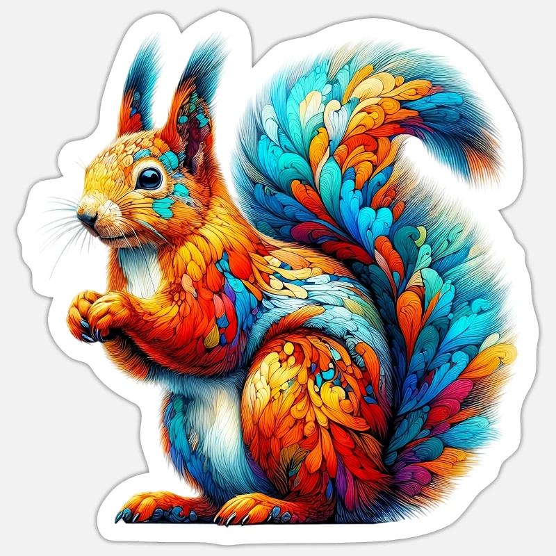Squirrel - Sticker size S (10 x 10 cm) - white matte