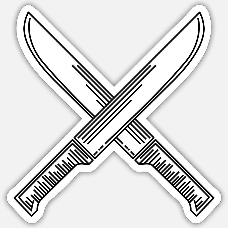 Knives - Sticker size S (10 x 10 cm) - white matte