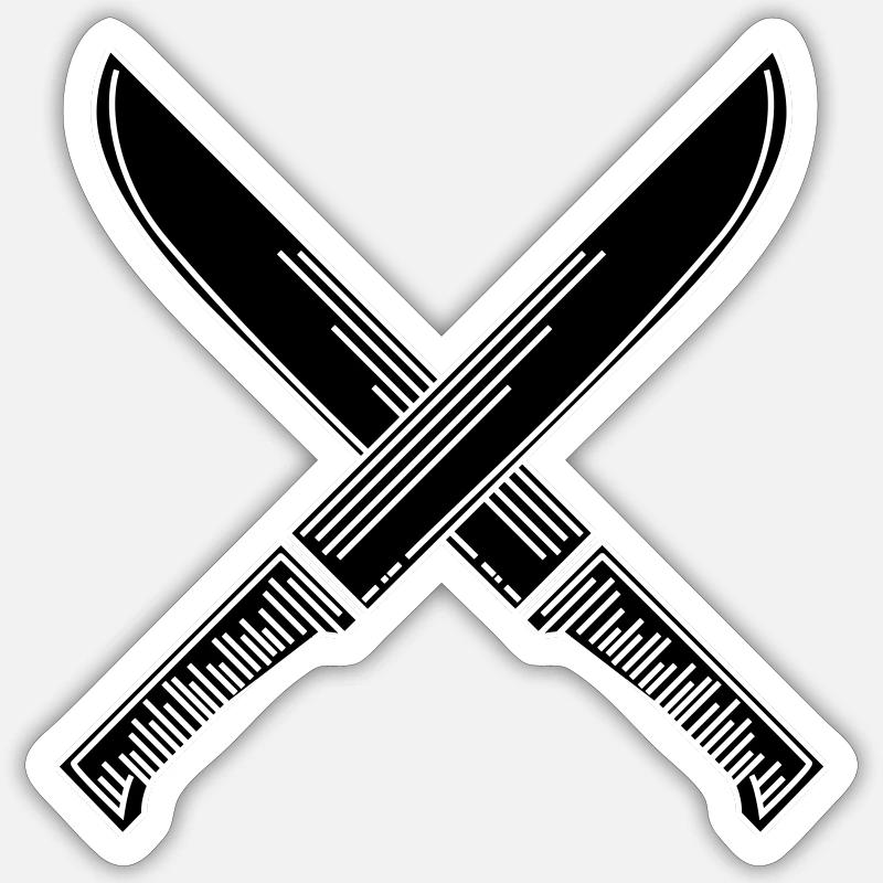 Couteaux - Sticker taille S (10 x 10 cm) - blanc mat