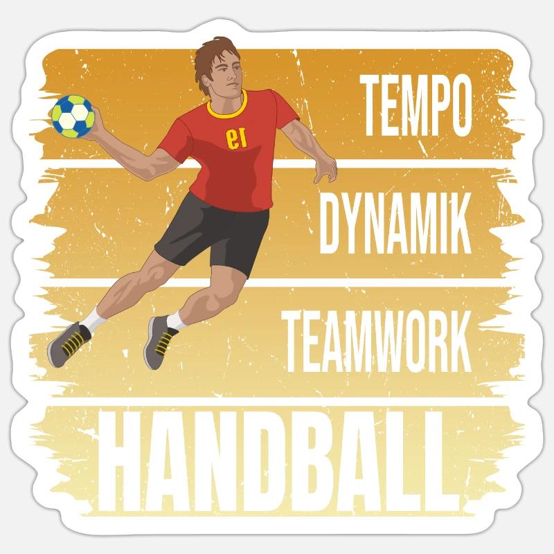 Tempo - Dynamik - Teamwork - Handball Sticker Größe S (10 x 10 cm)