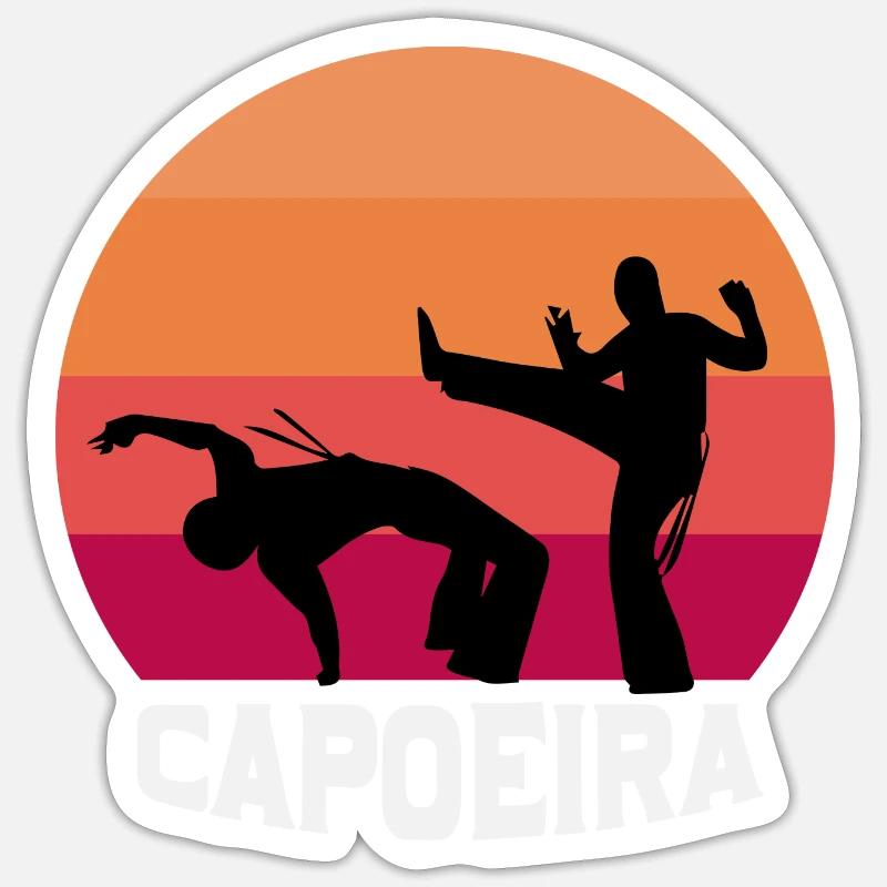 Capoeira brésilienne - Sticker taille S (10 x 10 cm) - blanc mat