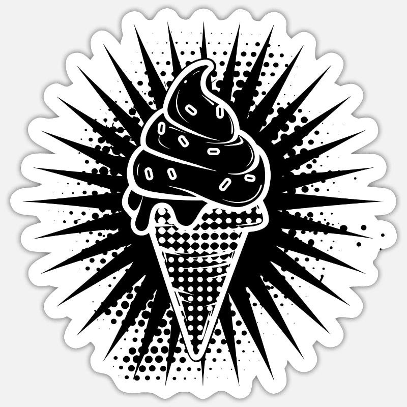 Ice Cream Cone - Sticker size S (10 x 10 cm) - white matte