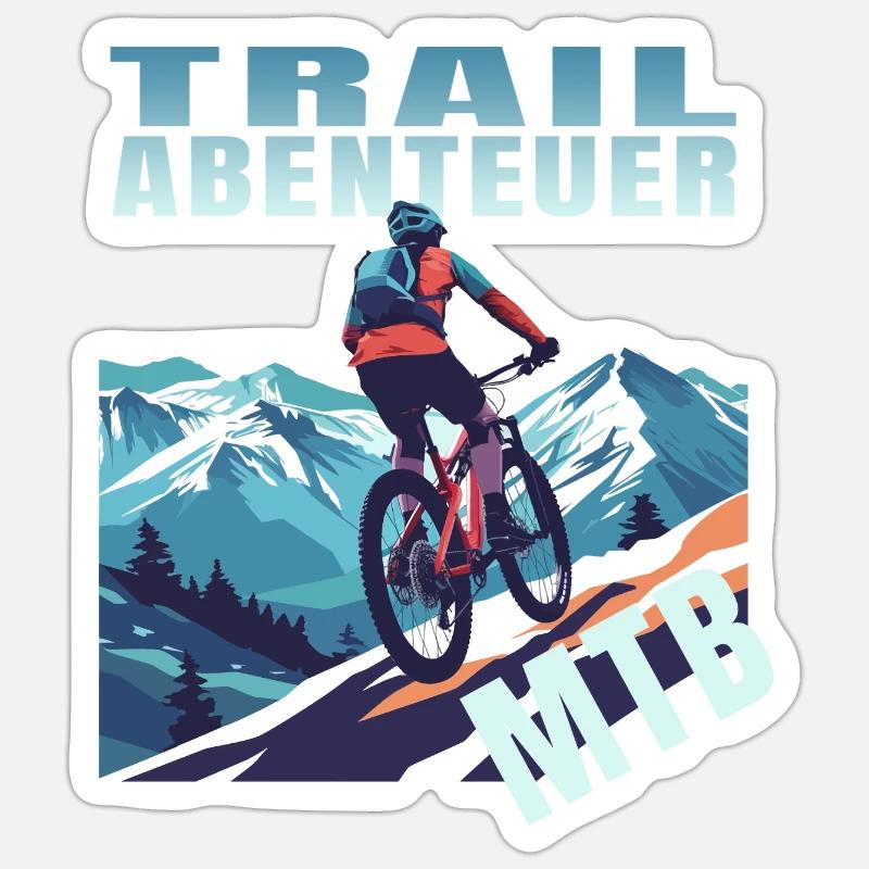 Trail Abenteuer - Sticker Größe S (10 x 10 cm) - Mattweiß