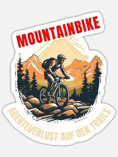 Abenteuerlust auf den Trails - Sticker Größe S (10 x 10 cm) - Mattweiß