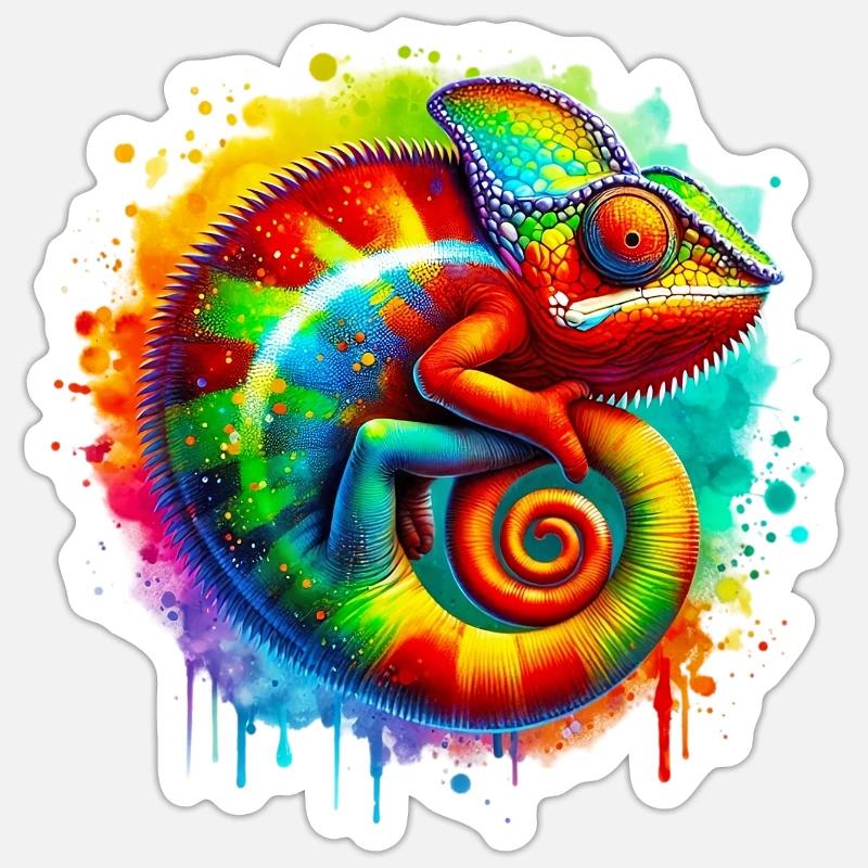 Chameleon - Sticker size S (10 x 10 cm) - white matte
