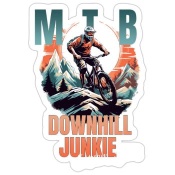 Downhill Junkie - Sticker Größe S (10 x 10 cm) - Mattweiß - Vorne