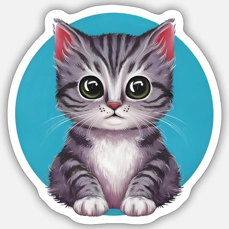 Süßes Katzendesign Sticker Größe S (10 x 10 cm)