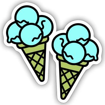 Crème glacée à la crème Eis - Sticker taille S (10 x 10 cm) - blanc mat - Devant
