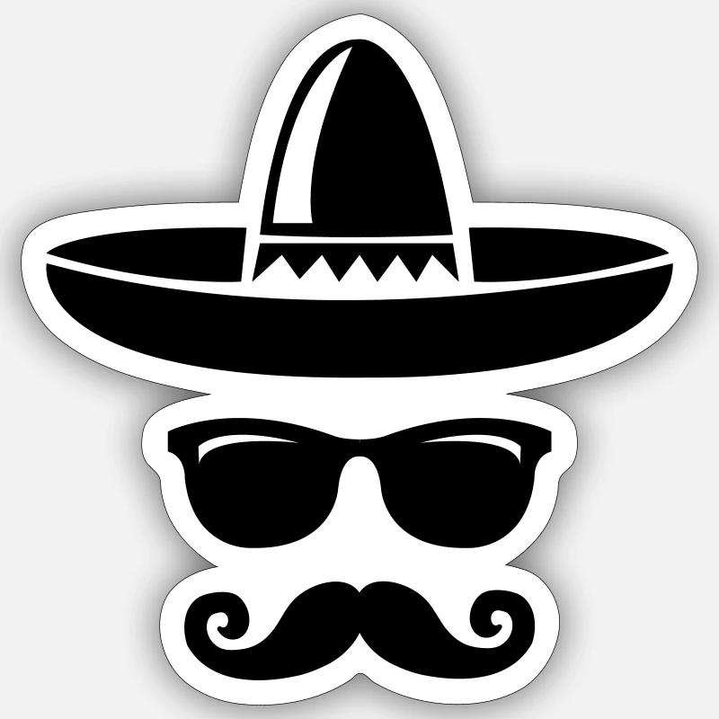 mexican cool - Sticker Größe S (10 x 10 cm) - Mattweiß