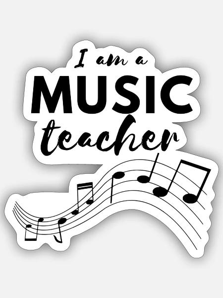 Ich bin eine MUSIKLEHRER-Sammlung - Sticker Größe S (10 x 10 cm) - Mattweiß