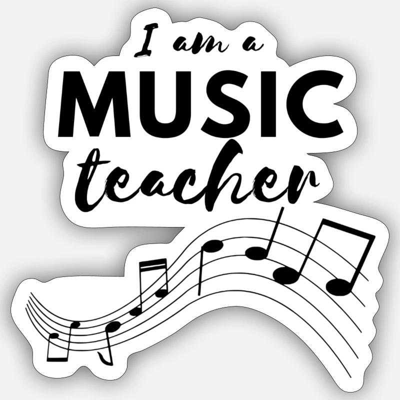 Ich bin eine MUSIKLEHRER-Sammlung - Sticker Größe S (10 x 10 cm) - Mattweiß