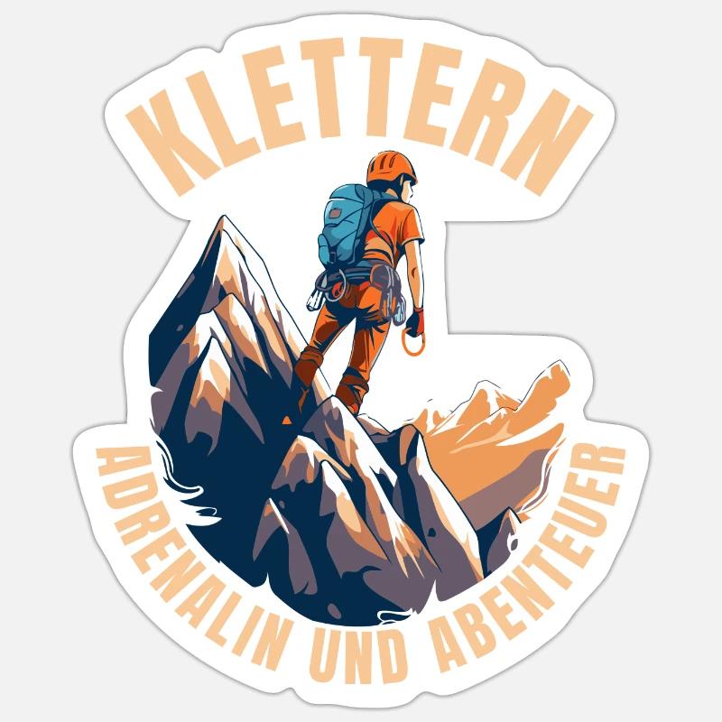 Adrenalin und Abenteuer - Sticker Größe S (10 x 10 cm) - Mattweiß