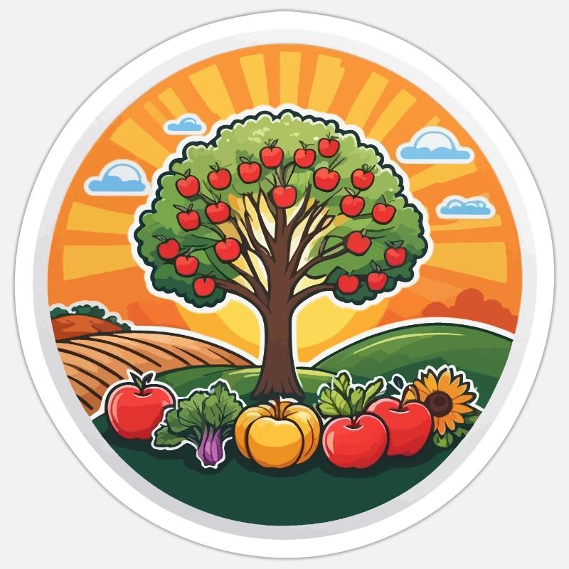tree baum Gemüse Sticker Größe S (10 x 10 cm)