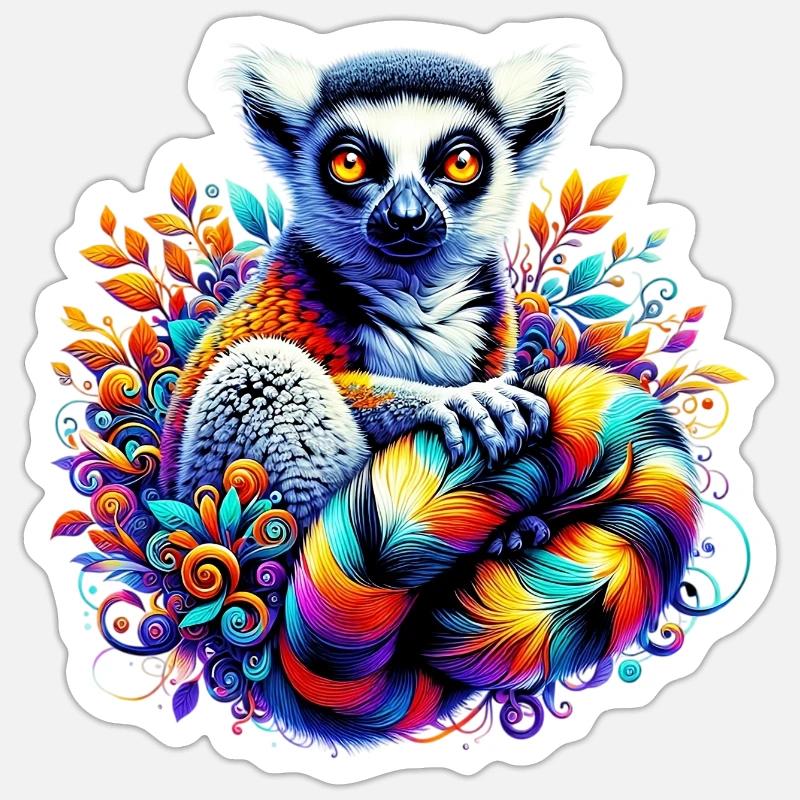 Lemur - Sticker size S (10 x 10 cm) - white matte
