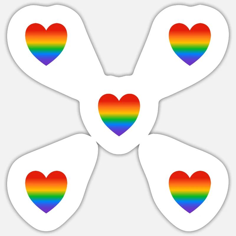 Rainbow hearts Sticker size S (10 x 10 cm)