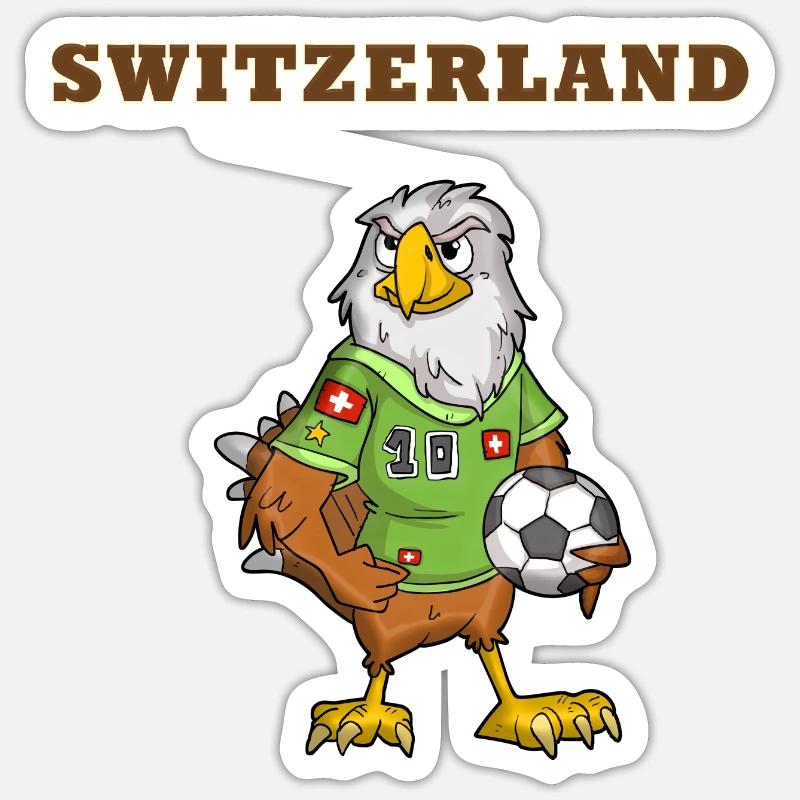 Schweiz Vogel / Schweizer Fan - Sticker Größe S (10 x 10 cm) - Mattweiß