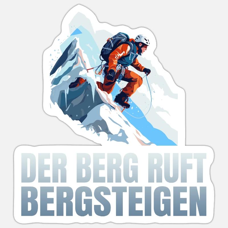 Der Berg ruft - Sticker Größe S (10 x 10 cm) - Mattweiß