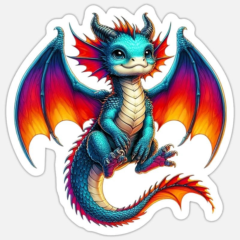 Dragon - Sticker size S (10 x 10 cm) - white matte